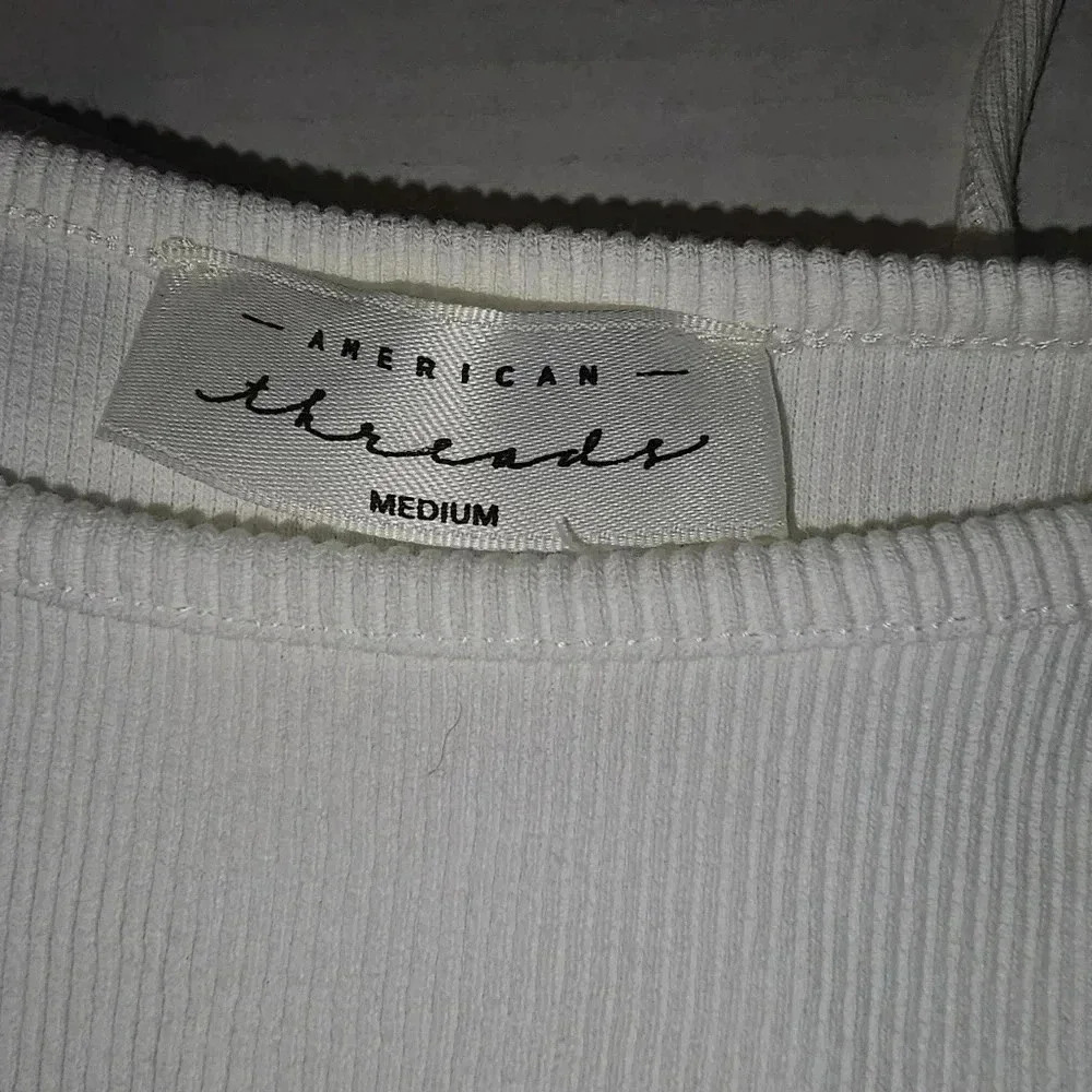American Threads Rib Cut White Dress SZ M - Picture 12 of 12
